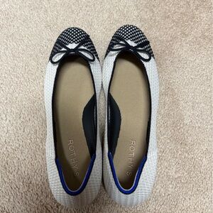 Rothy's Black and Cream Patterned Flats